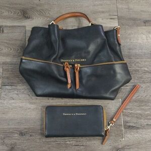 Dooney & Bourke Black and Brown Bag Set
